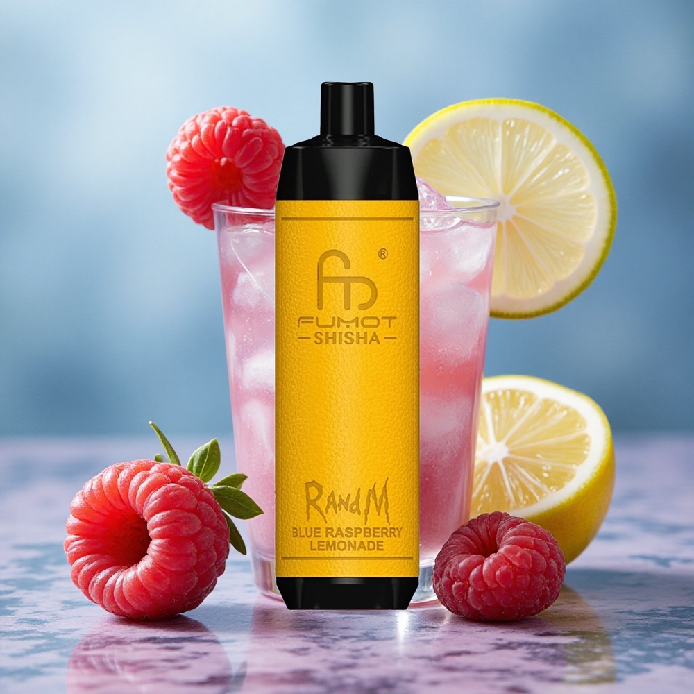RandM Fumot Shisha 10000 Puffs 18ml E-liquid Capacity Disposable Vape Blue Raspberry Lemonade