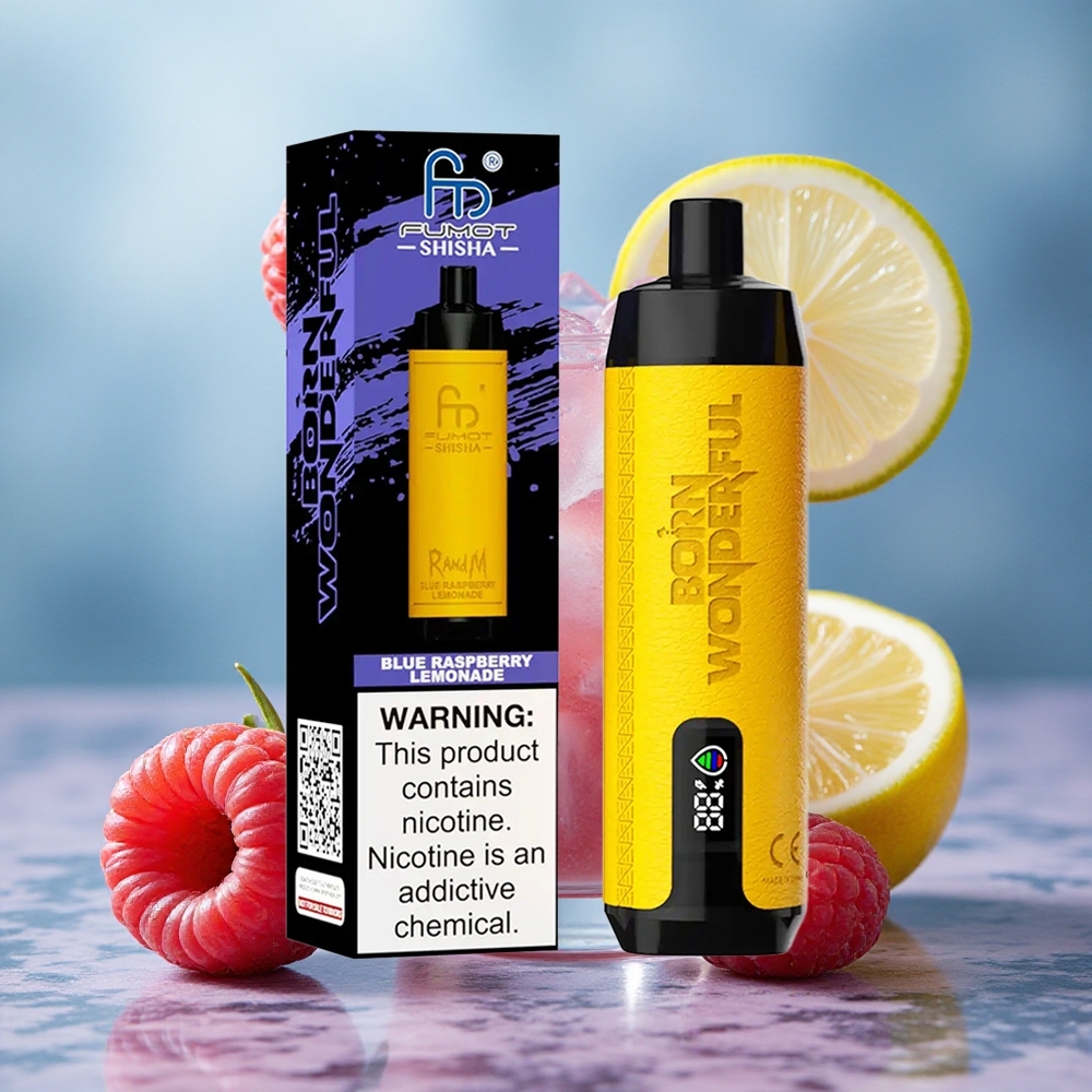 RandM Fumot Shisha 10000 Puffs 18ml E-liquid Capacity Disposable Vape Blue Raspberry Lemonade