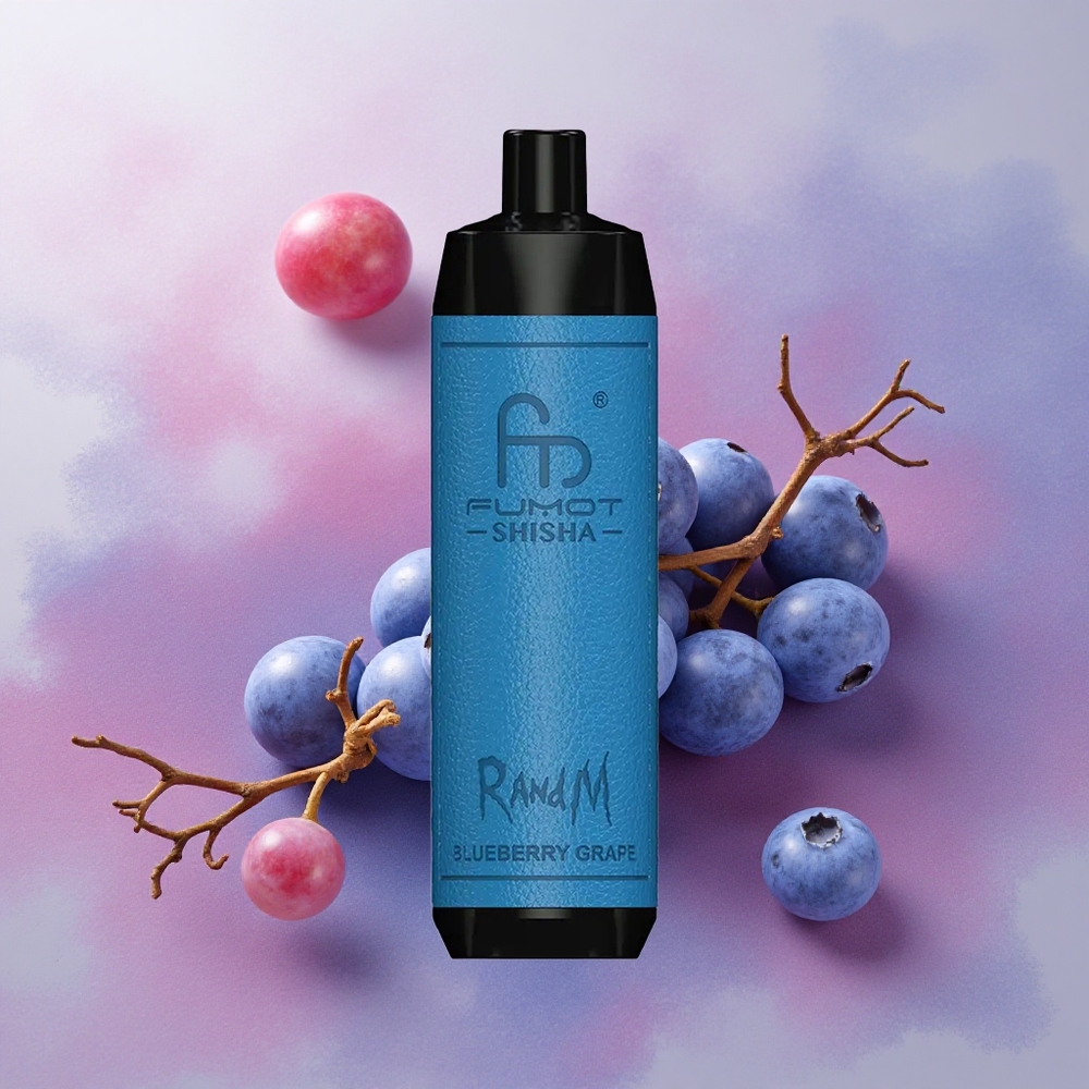 RandM Fumot Shisha 10000 Puffs 18ml E-liquid Capacity Disposable Vape Blueberry Grape
