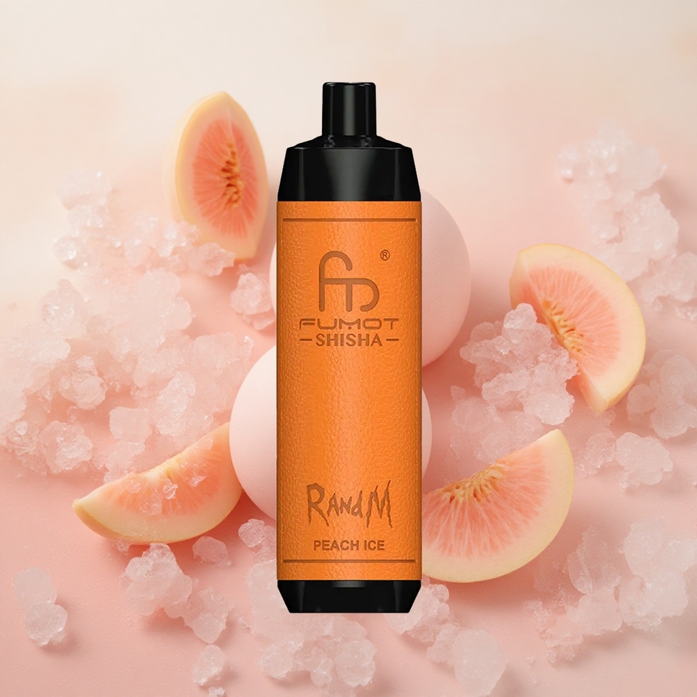 RandM Fumot Shisha 10000 Puffs 18ml E-liquid Capacity Disposable Vape Peach Ice