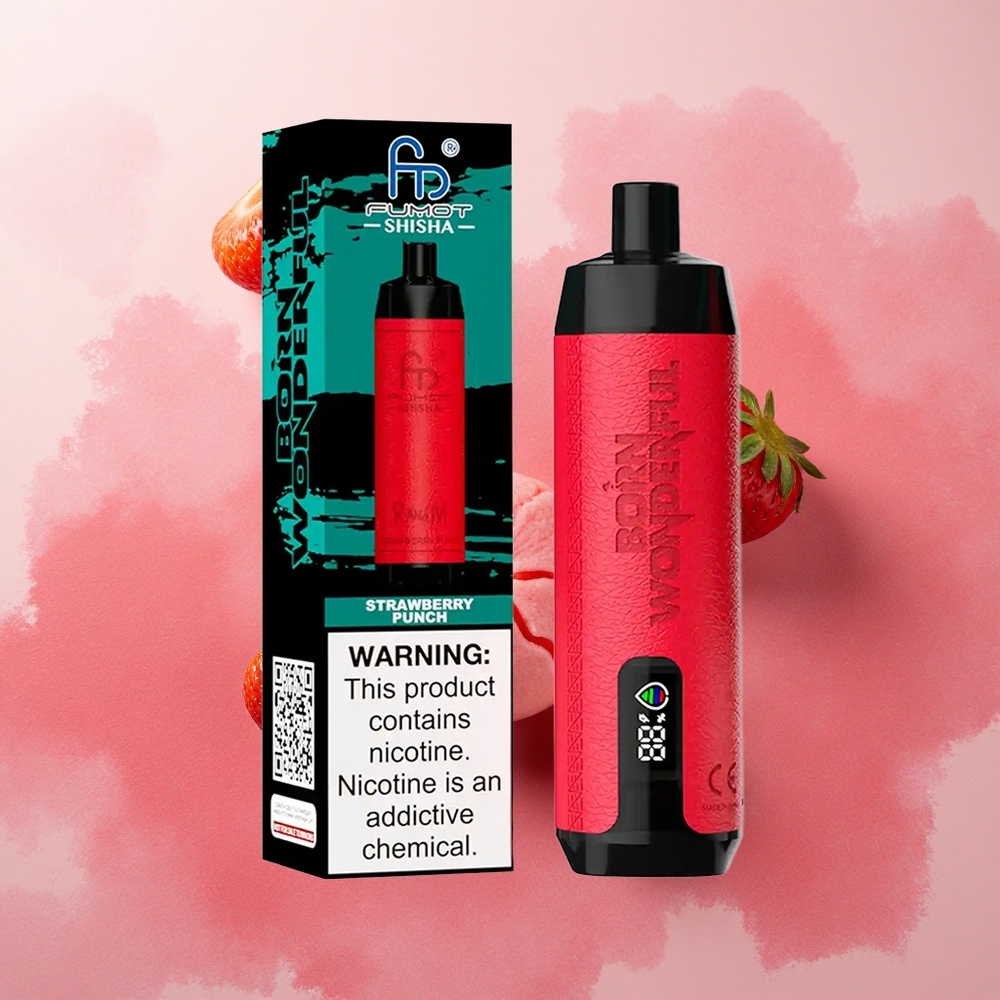 RandM Fumot Shisha 10000 Puffs 18ml E-liquid Capacity Disposable Vape Strawberry Punch