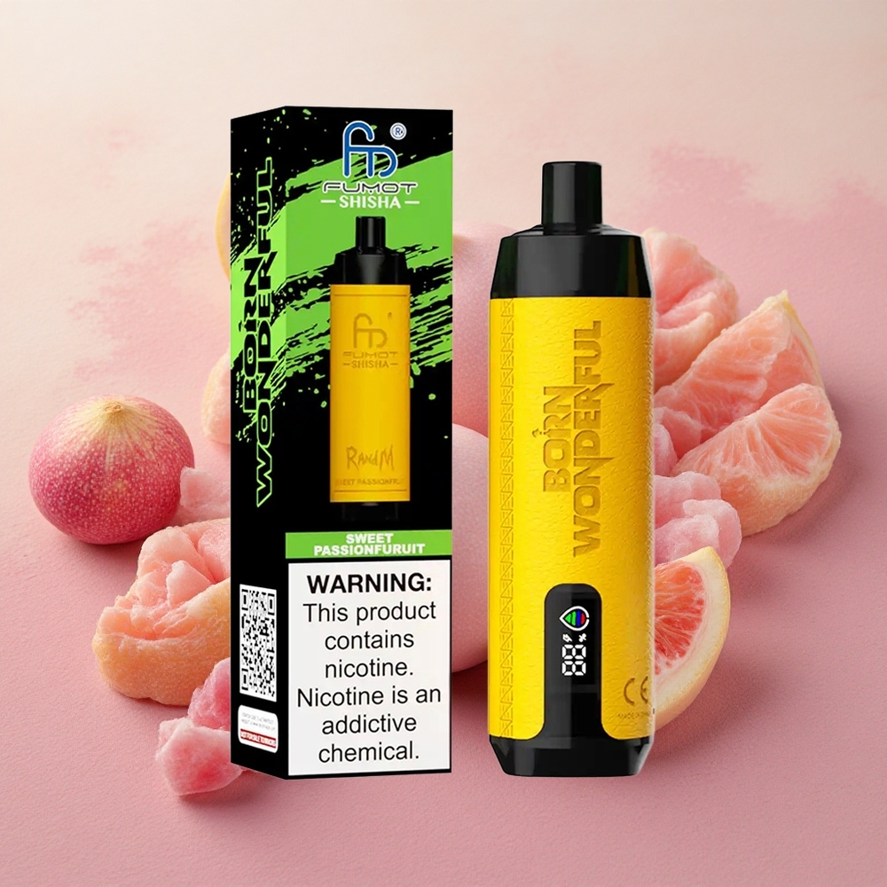 RandM Fumot Shisha 10000 Puffs 18ml E-liquid Capacity Disposable Vape Sweet Passion Fruit