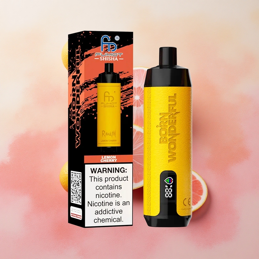 RandM Fumot Shisha 10000 Puffs 18ml E-liquid Capacity Lemon Cherry Disposable Vape