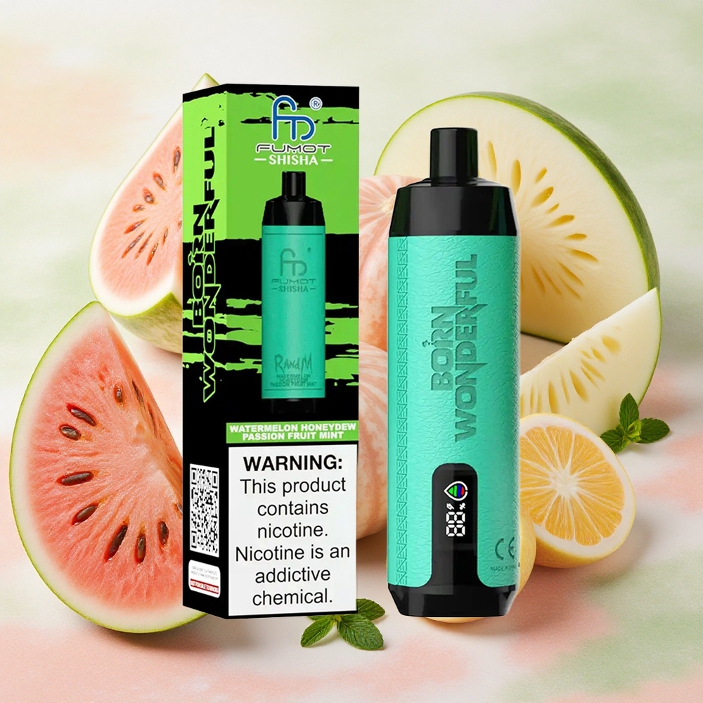 RandM Fumot Shisha 10000 Puffs 18ml E-liquid Capacity Watermelon Honeydew Passion Fruit Mint