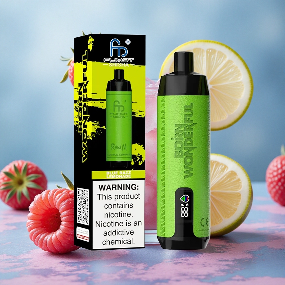 RandM Fumot Shisha 10000 Puffs LED Type-C Blue Razz Lemonade