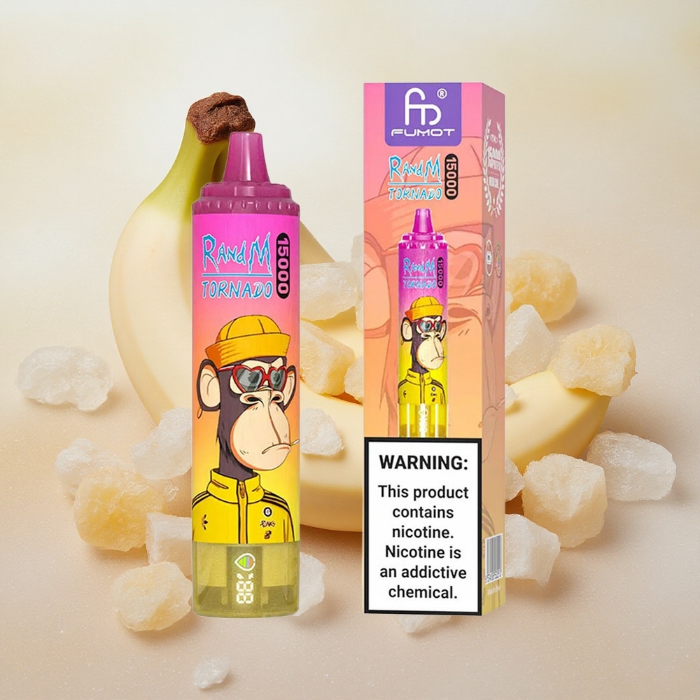 RandM Fumot Tornado 15000 Puffs 25ml E-liquid Capacity Banana Ice