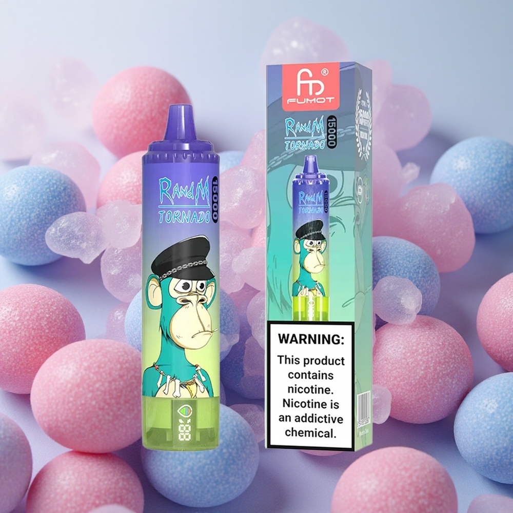 RandM Fumot Tornado 15000 Puffs 25ml E-liquid Capacity Blueberry Bubble Gum