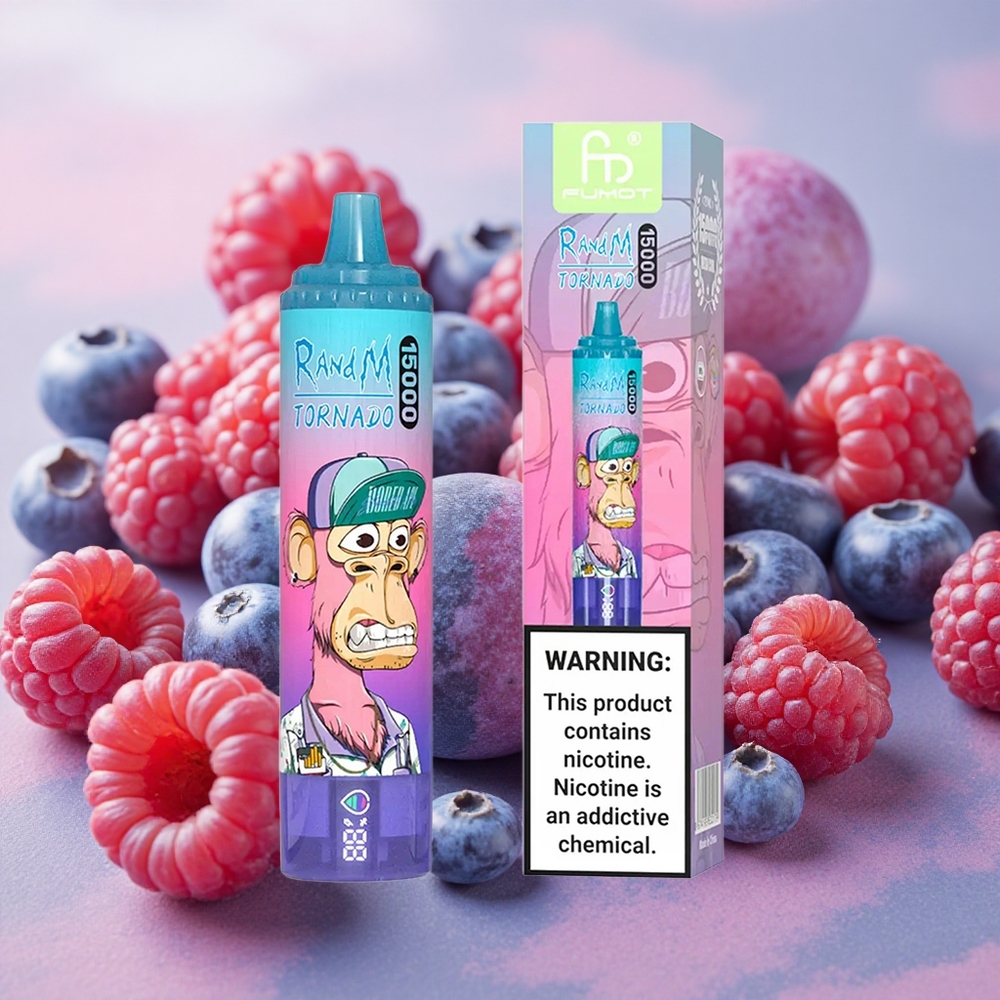RandM Fumot Tornado 15000 Puffs 25ml E-liquid Capacity Blueberry Raspberry Disposable Vape