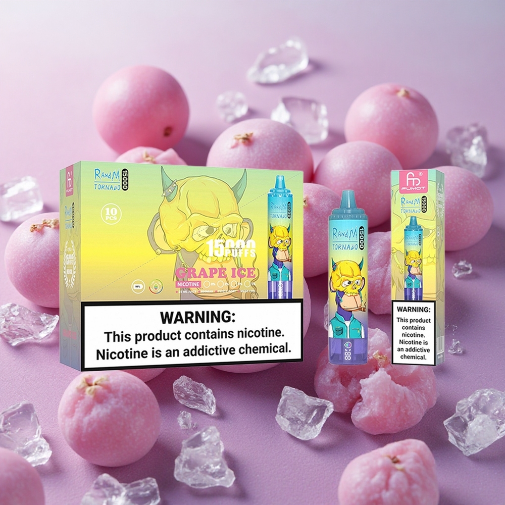 RandM Fumot Tornado 15000 Puffs 25ml E-liquid Capacity Grape Ice