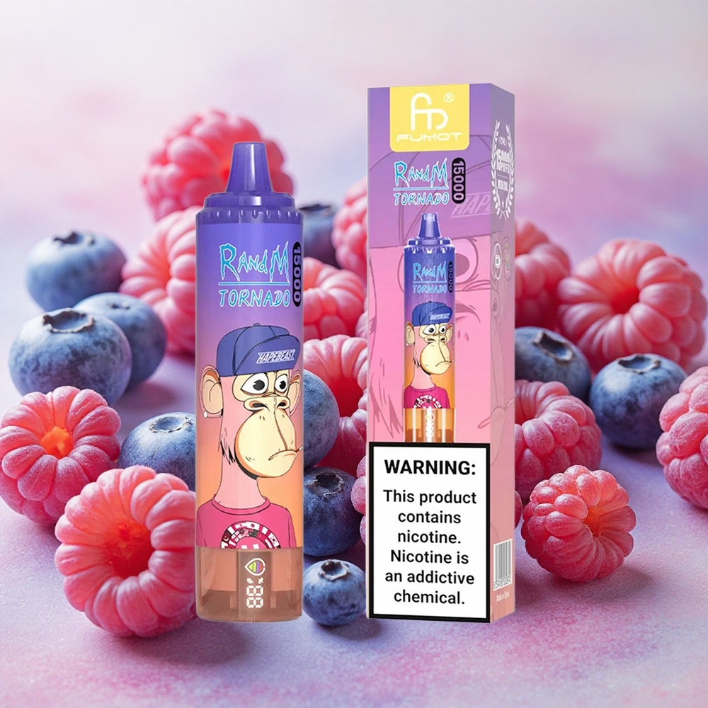 RandM Fumot Tornado 15000 Puffs 25ml E-liquid Capacity Mesh Blueberry Cherry Cranberry