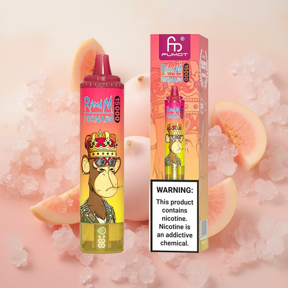 RandM Fumot Tornado 15000 Puffs 25ml E-liquid Capacity Peach Ice