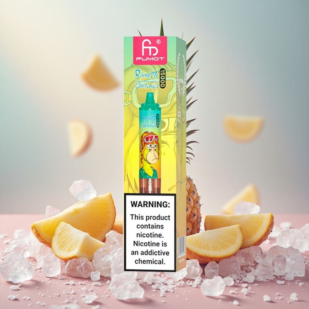 RandM Fumot Tornado 15000 Puffs 25ml E-liquid Capacity Pineapple Ice Disposable Vape