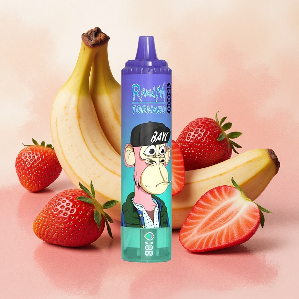 RandM Fumot Tornado 15000 Puffs 25ml E-liquid Capacity Strawberry Banana