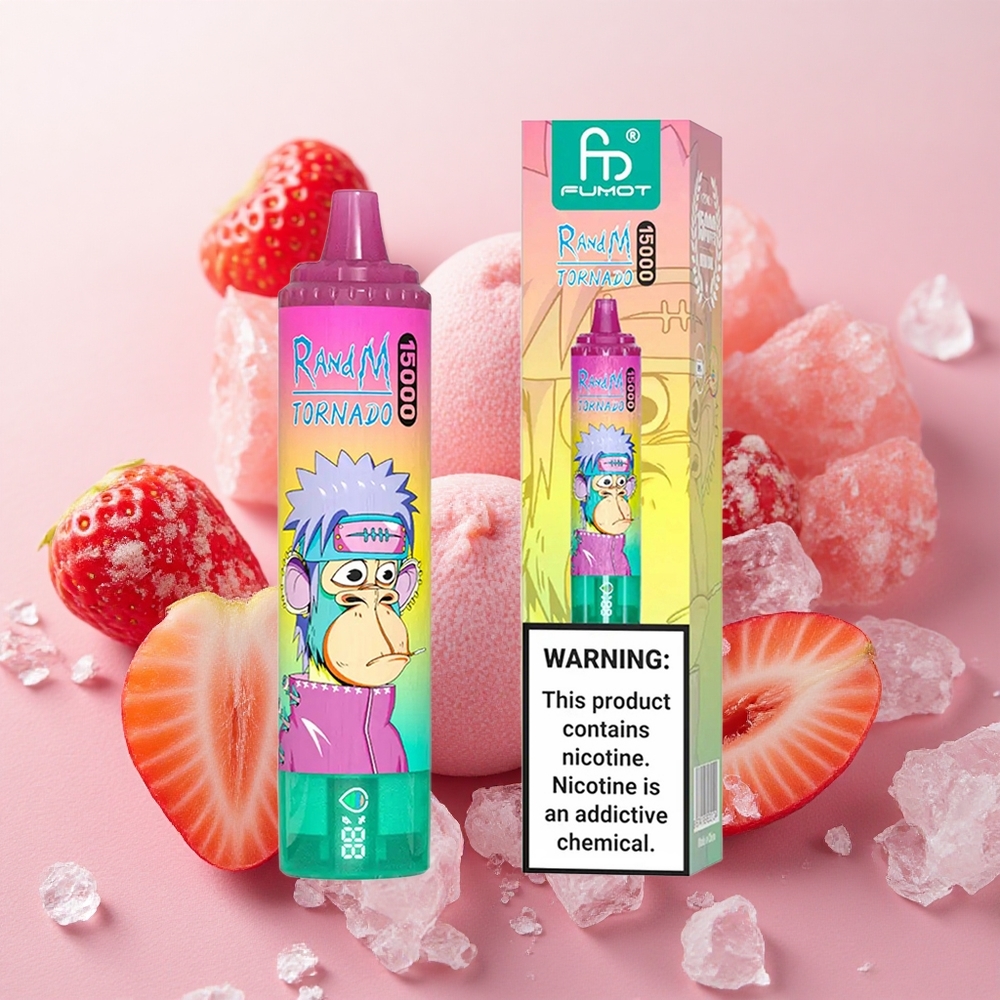 RandM Fumot Tornado 15000 Puffs 25ml E-liquid Capacity Strawberry Ice