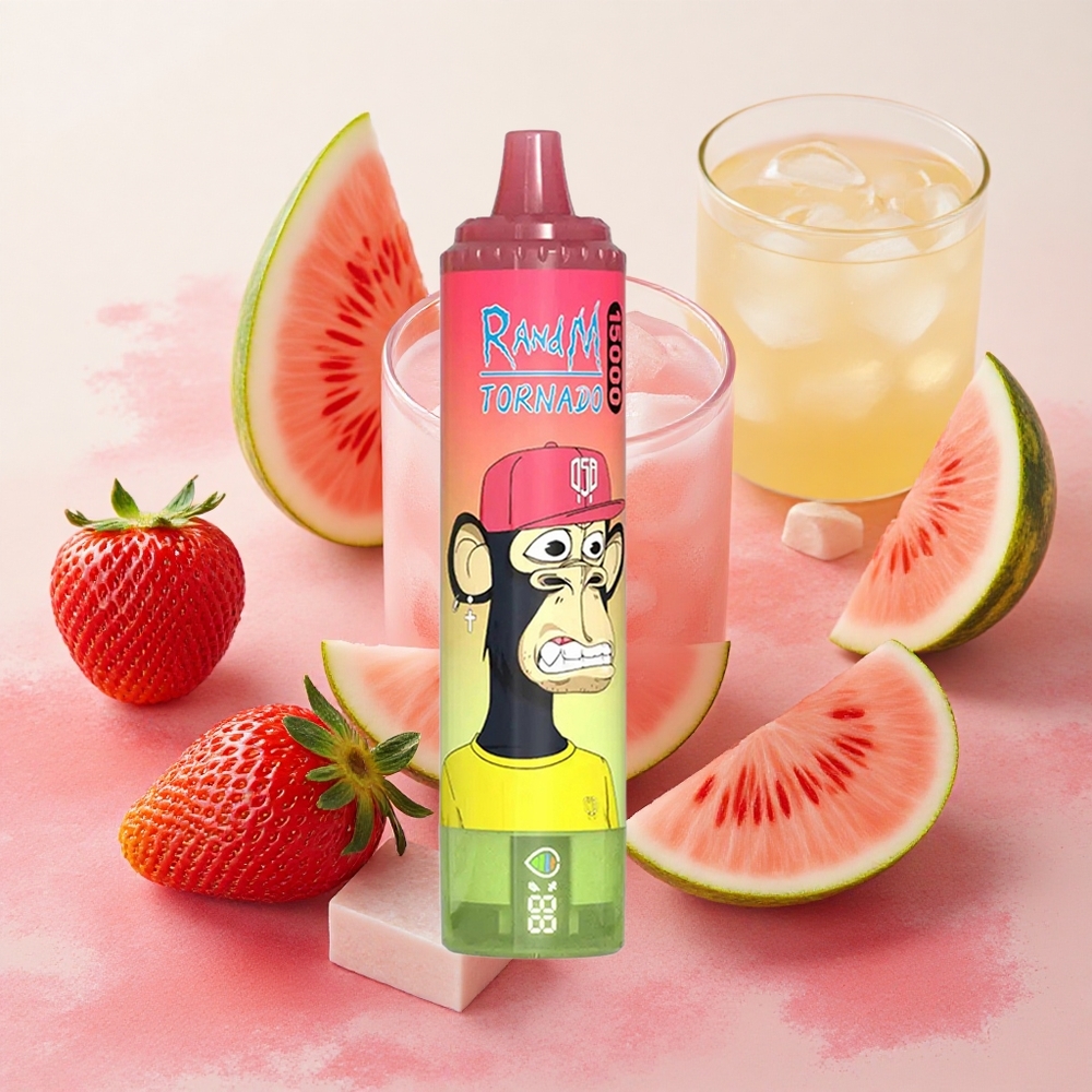 RandM Fumot Tornado 15000 Puffs 25ml E-liquid Capacity Strawberry Watermelon Lemonade