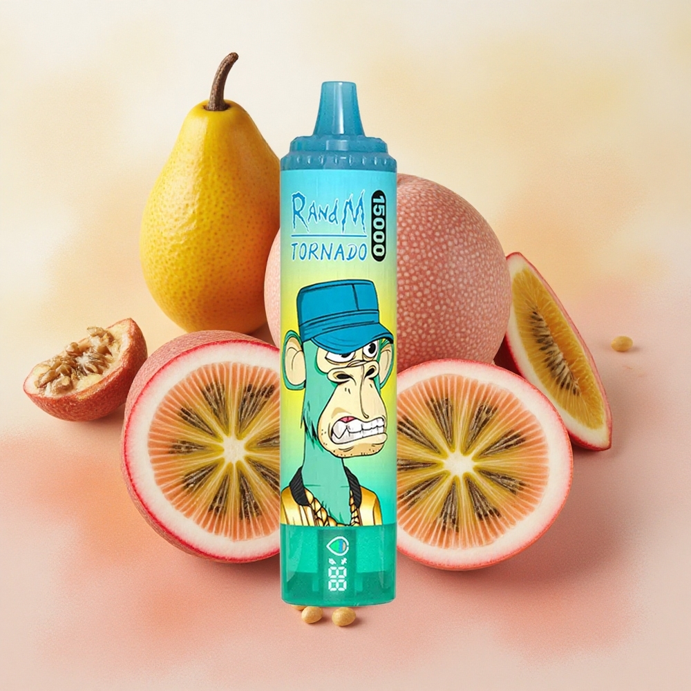 RandM Tornado 15000 Puffs 25ml E-liquid Capacity Mesh LCD Kiwi Passion Fruit Guava