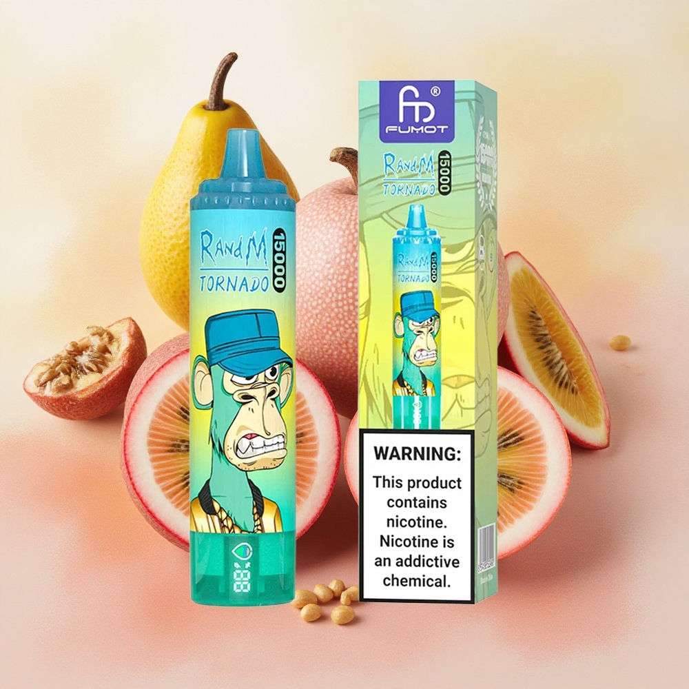RandM Tornado 15000 Puffs 25ml E-liquid Capacity Mesh LCD Kiwi Passion Fruit Guava