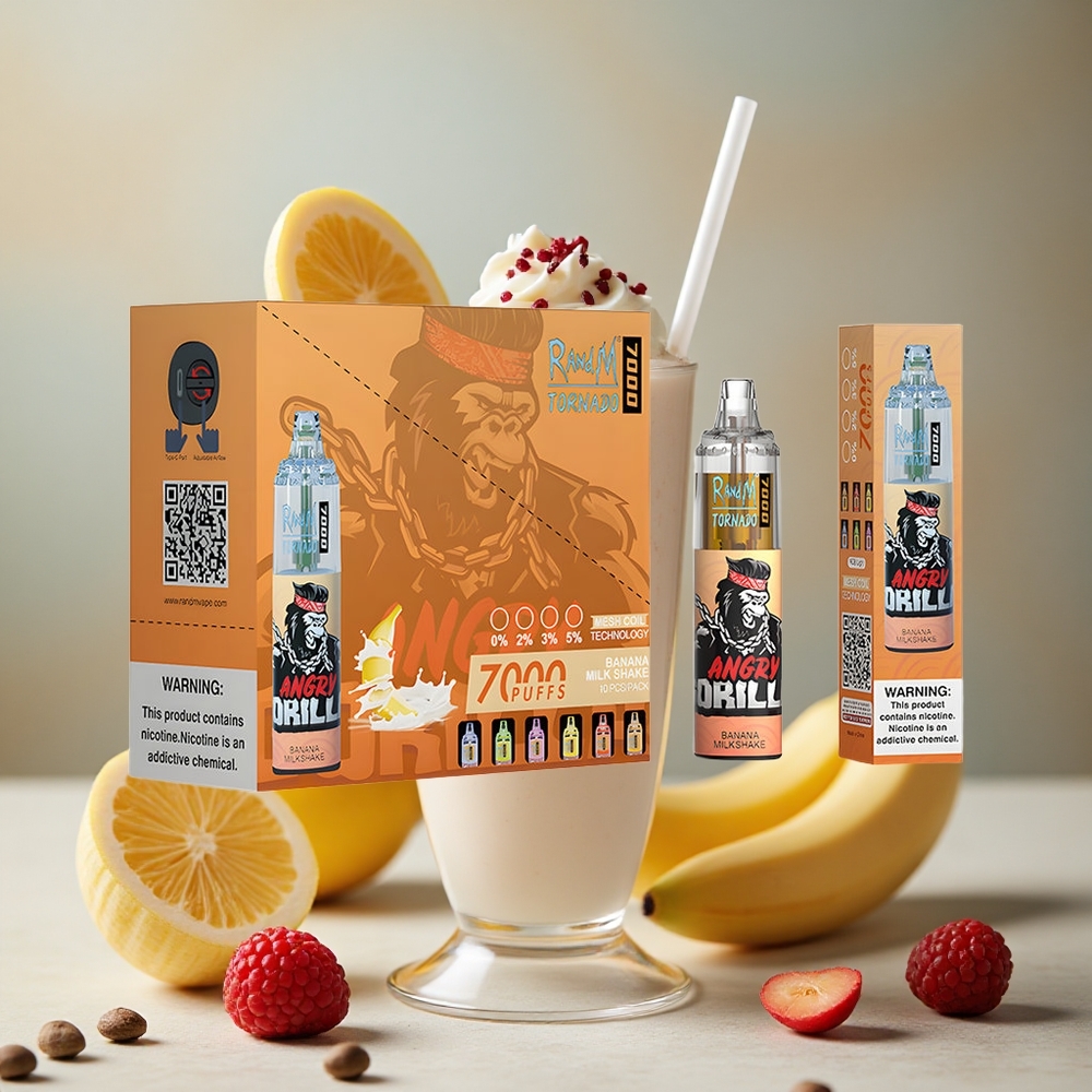 RandM Fumot Tornado 7000 Puffs 14ml E-liquid Capacity Banana Milkshake