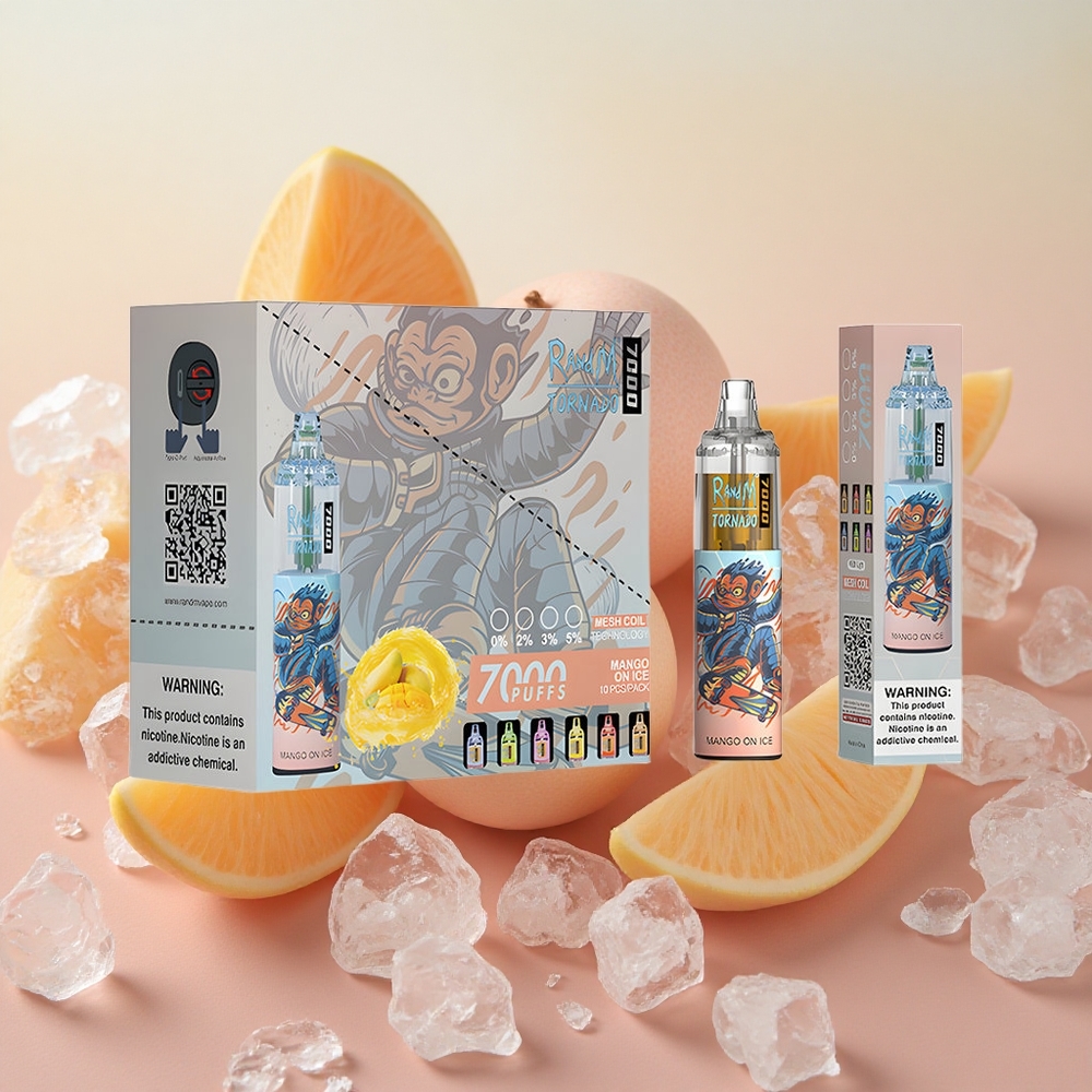 RandM Fumot Tornado 7000 Puffs 14ml E-liquid Capacity Mango On Ice