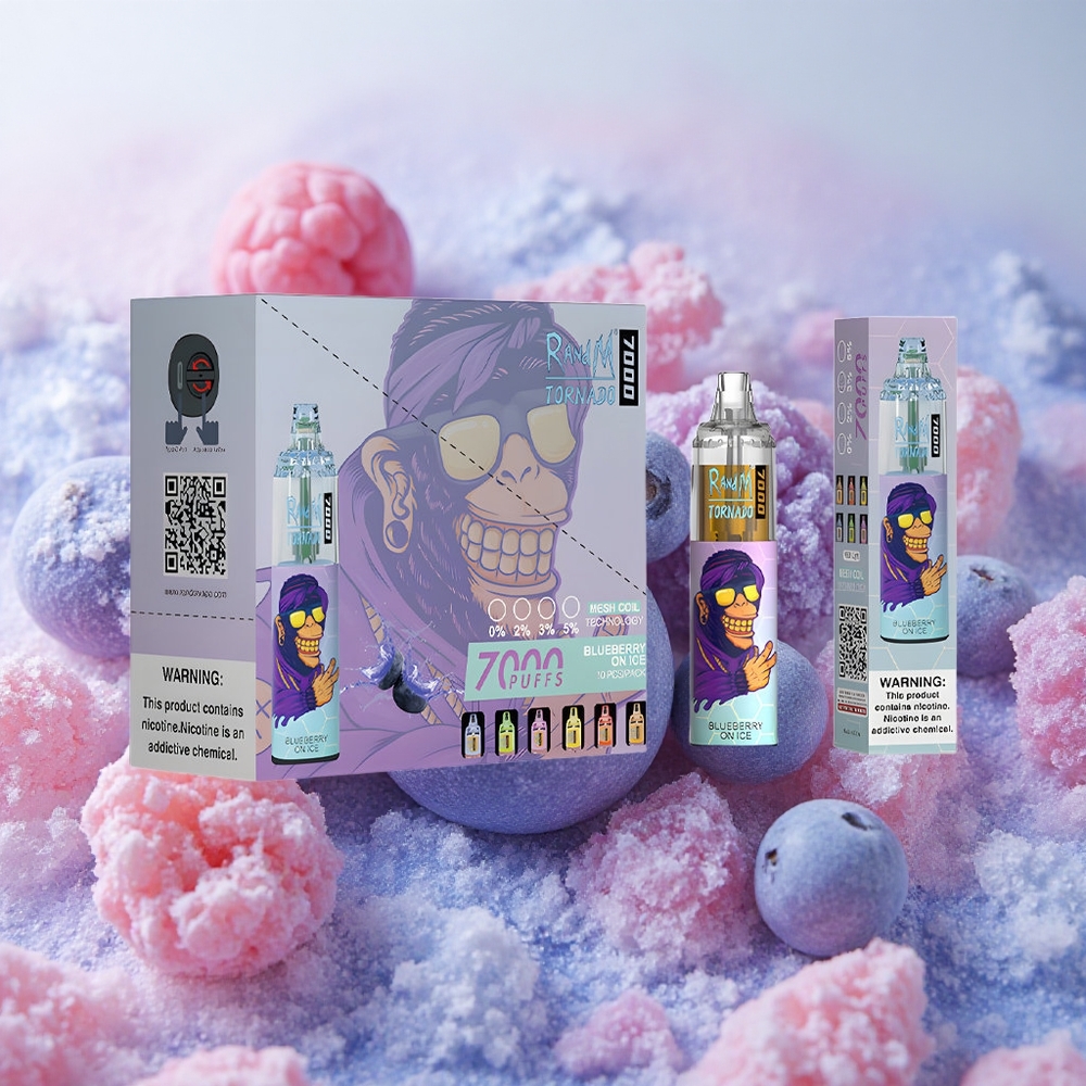 RandM Fumot Tornado 7000 Puffs 14ml E-liquid Capacity Mesh Blueberry On Ice