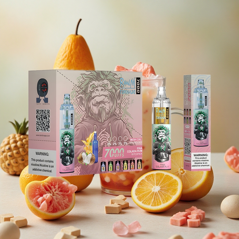 RandM Fumot Tornado 7000 Puffs 14ml E-liquid Capacity Mesh Pina Colada Rum