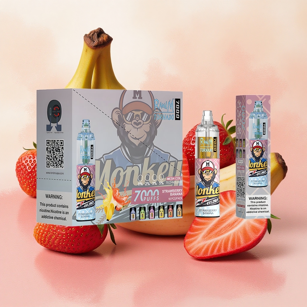 RandM Fumot Tornado 7000 Puffs 14ml E-liquid Capacity Strawberry Banana