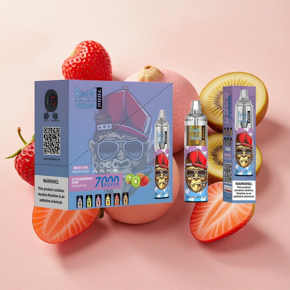 RandM Fumot Tornado 7000 Puffs 14ml E-liquid Capacity Strawberry Kiwi