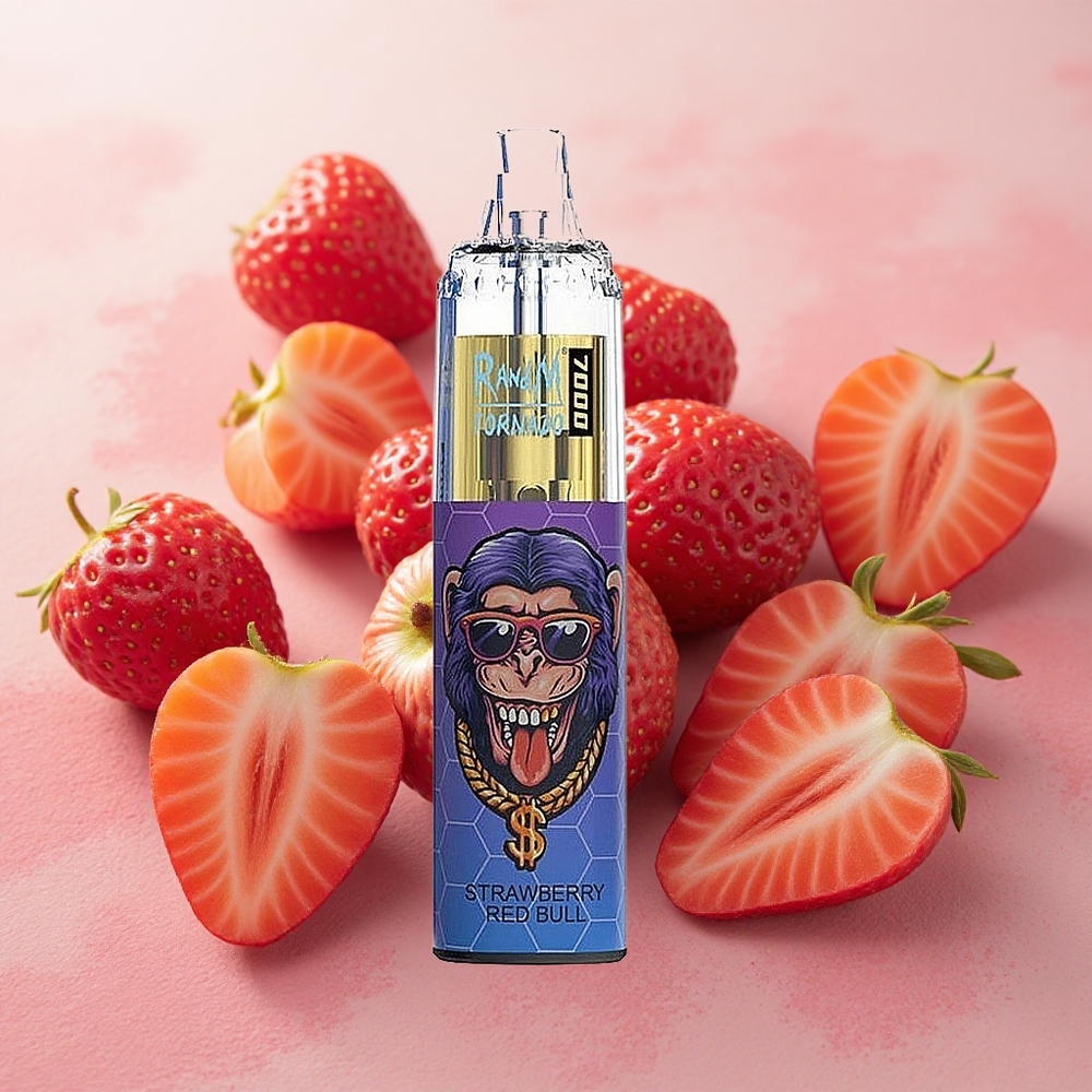 RandM Fumot Tornado 7000 Puffs 14ml E-liquid Capacity Strawberry Red Bull