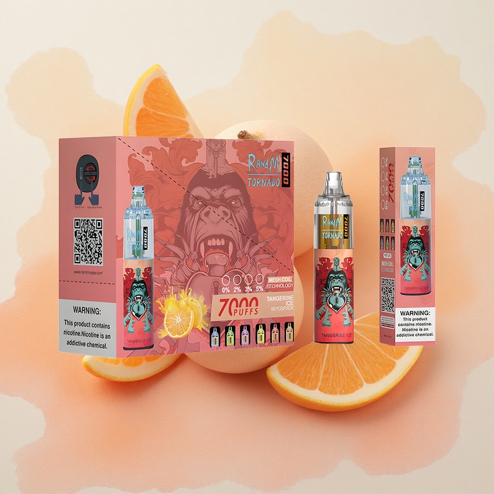 RandM Fumot Tornado 7000 Puffs 14ml E-liquid Capacity Tangerine Ice