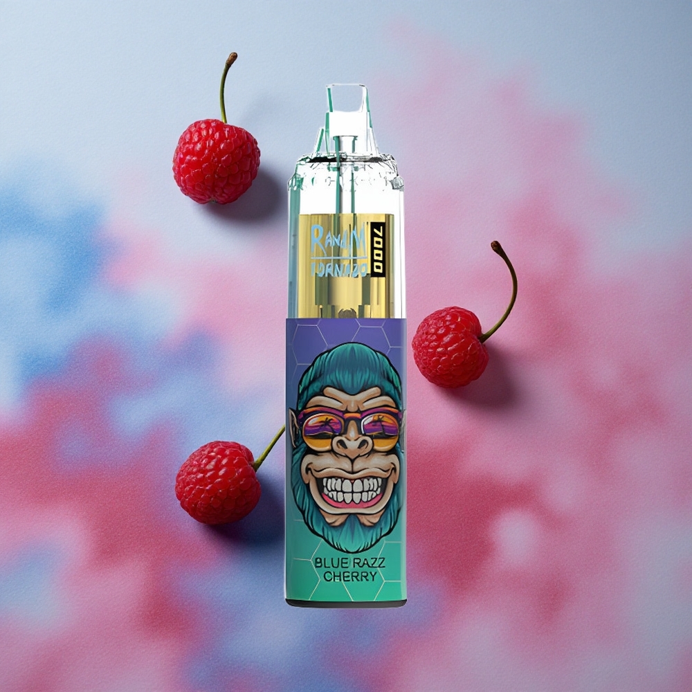 RandM Fumot Tornado 7000 Puffs Mesh Coil Air-Adjustable Blue Razz Cherry