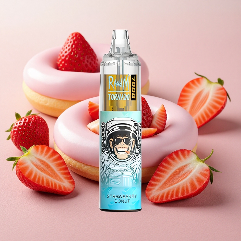 RandM Fumot Tornado 7000 Puffs Mesh Coil Air-Adjustable Strawberry Donut
