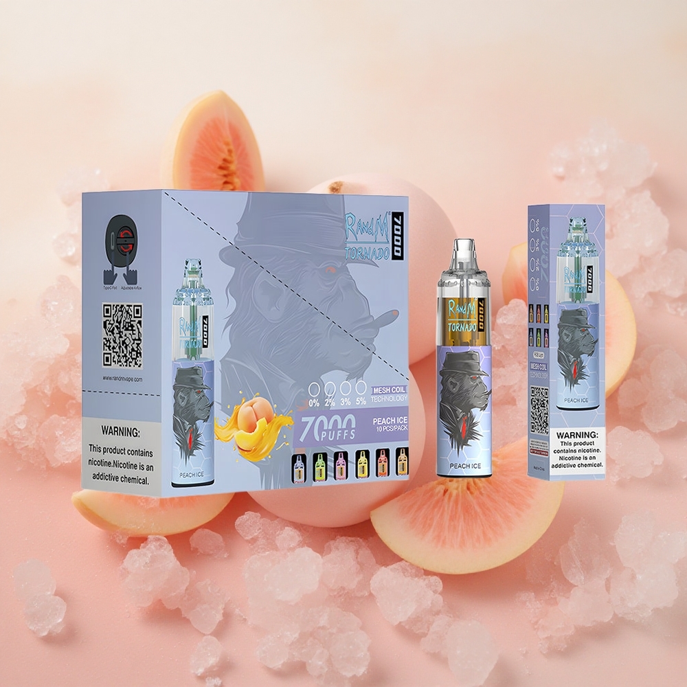RandM Fumot Tornado 7000 Puffs Mesh Coil Peach Ice