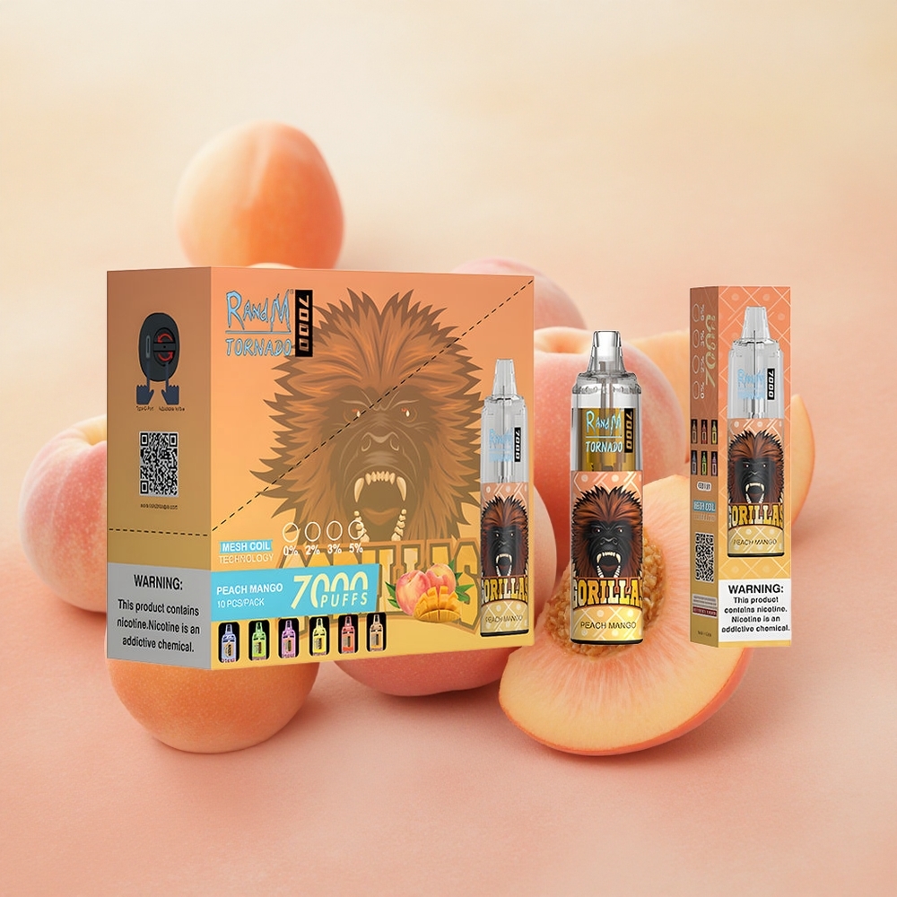 RandM Fumot Tornado 7000 Puffs Mesh Coil Peach Mango