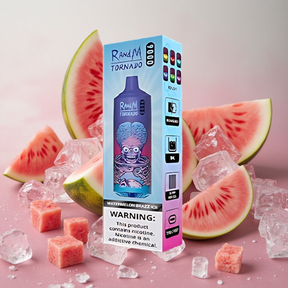 RandM Fumot Tornado 9000 Puffs 18ml E-liquid Capacity Mesh Watermelon Brazz Ice