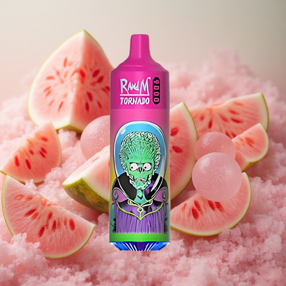 RandM Fumot Tornado 9000 Puffs 18ml E-liquid Capacity Mesh Watermelon Bubble Gum
