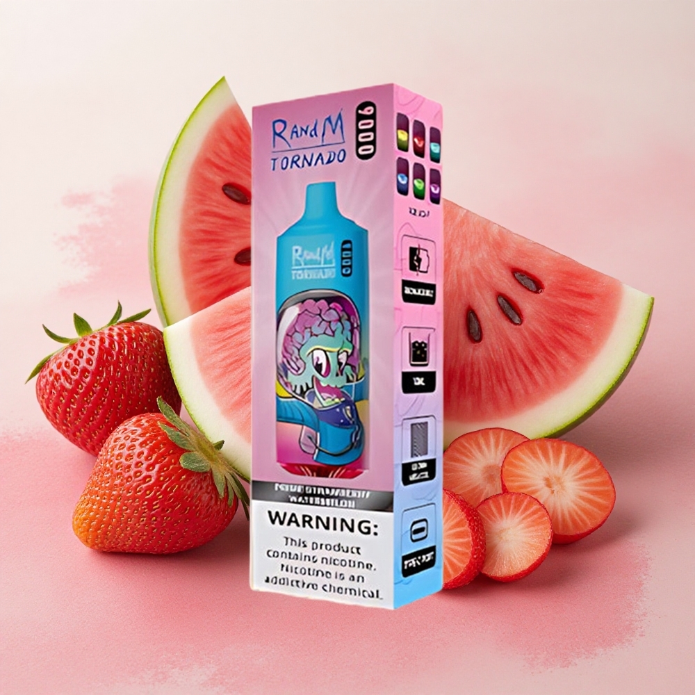 RandM Fumot Tornado 9000 Puffs Mesh Coil Strawberry Watermelon