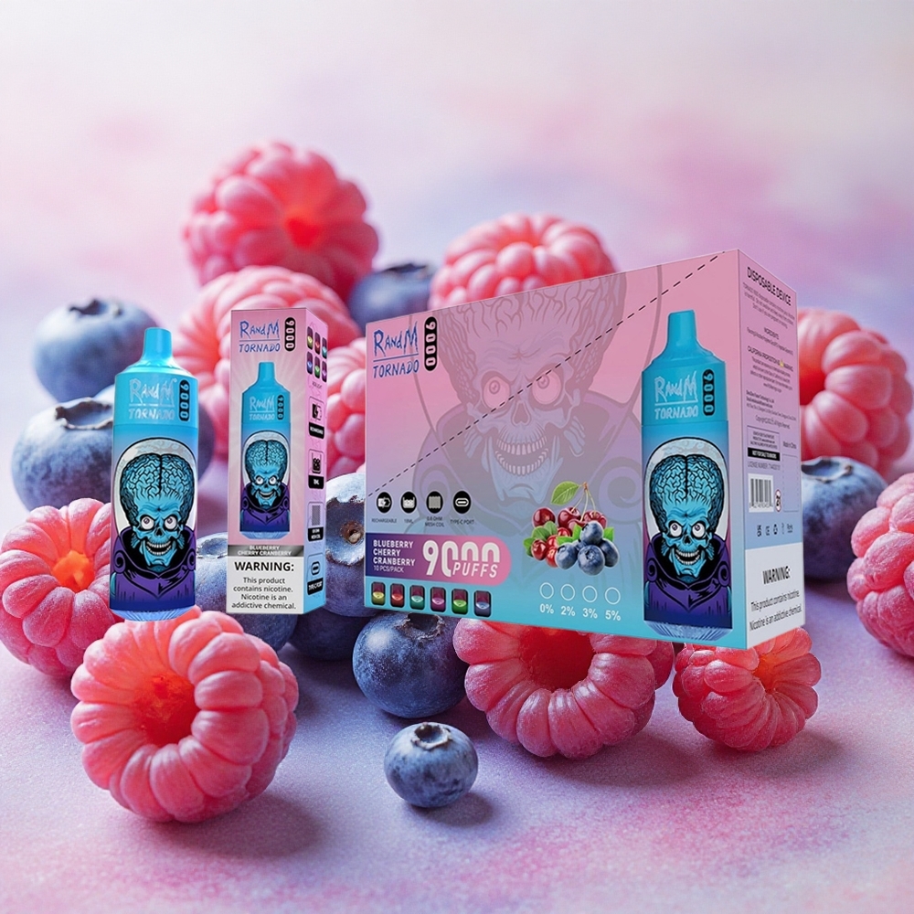 RandM Fumot Tornado 9000 Puffs Mesh RGB Blueberry Cherry Cranberry