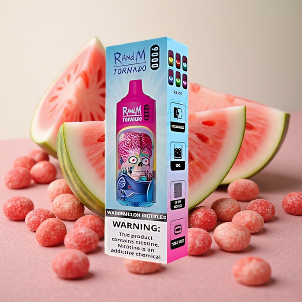 RandM Fumot Tornado 9000 Puffs Rechargeable Mesh Watermelon Skittles