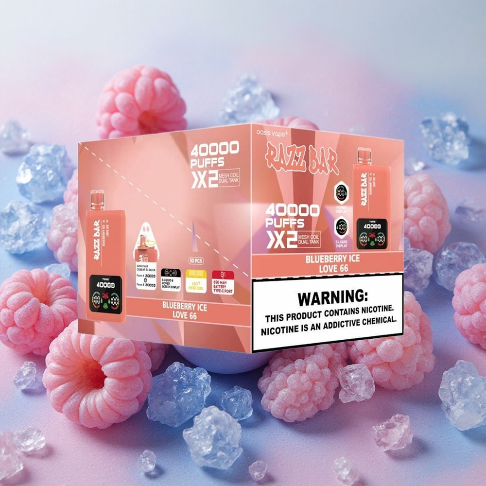 Razz Bar 40000 Puffs Power Screen Mesh Blueberry Ice Love 66