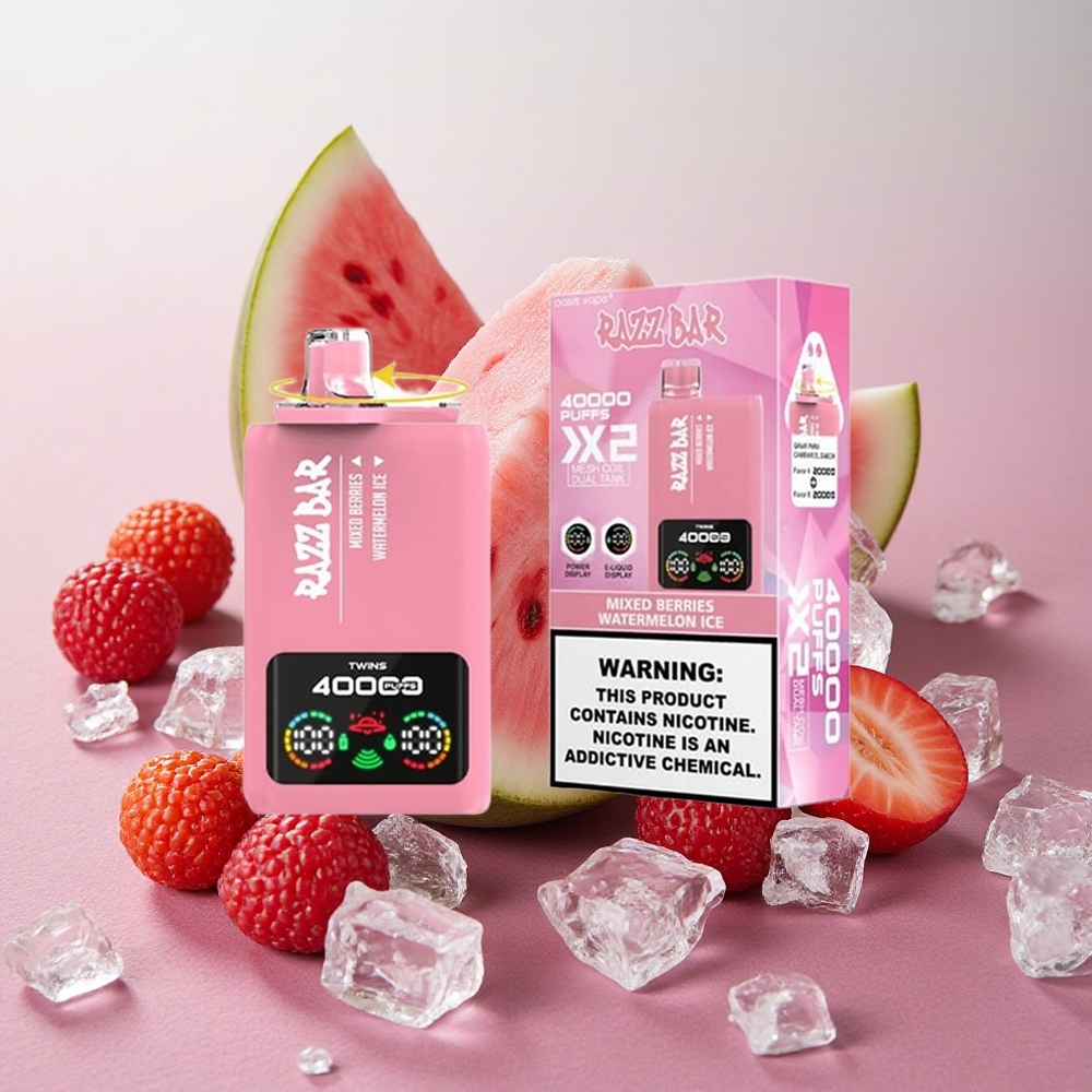 Razz Bar 40000 Puffs Power Screen Mesh Coil Mixed Berries Watermelon Ice