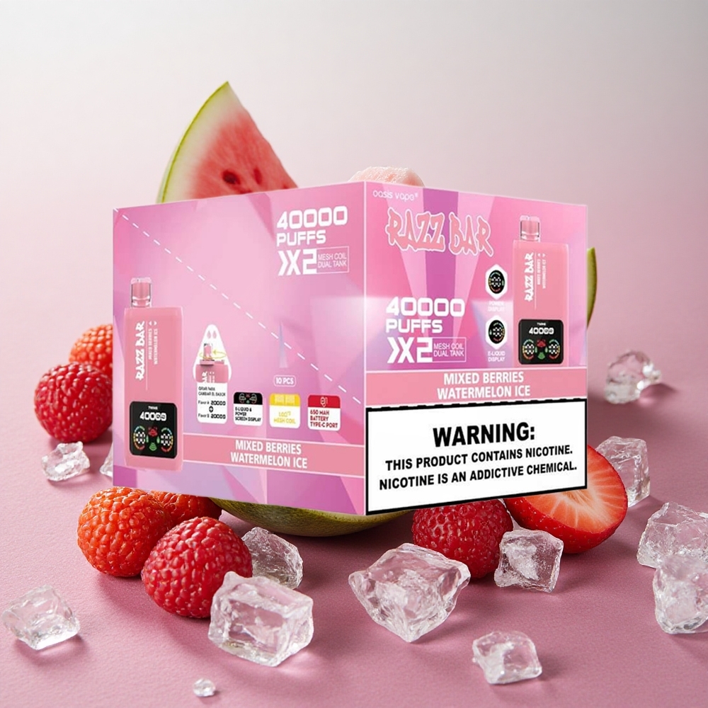 Razz Bar 40000 Puffs Power Screen Mesh Coil Mixed Berries Watermelon Ice