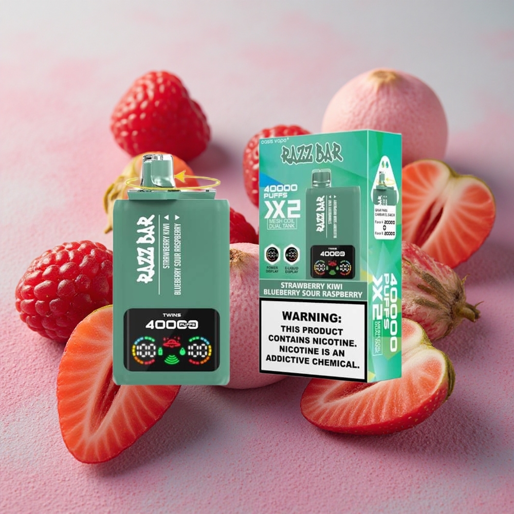 Razz Bar 40000 Puffs Power Screen Mesh Coil Strawberry Kiwi Blueberry Sour Raspberry