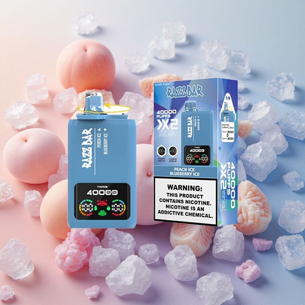 Razz Bar 40000 Puffs Power Screen Peach Ice Blueberry Ice