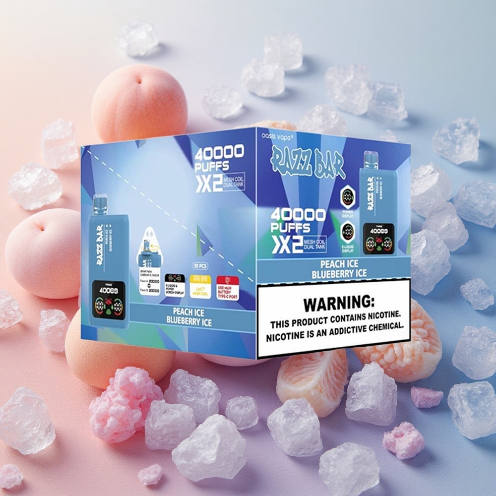 Razz Bar 40000 Puffs Power Screen Peach Ice Blueberry Ice