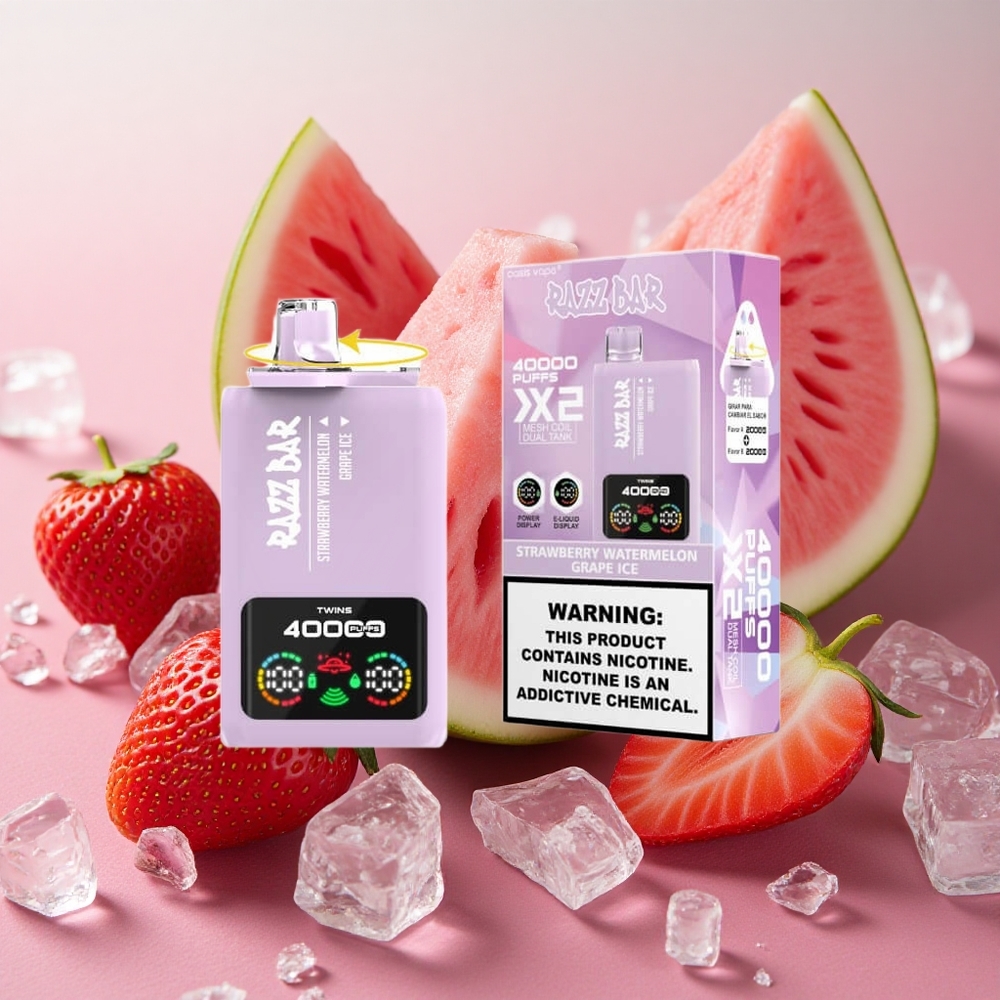 Razz Bar 40000 Puffs Power Screen Strawberry Watermelon Grape Ice