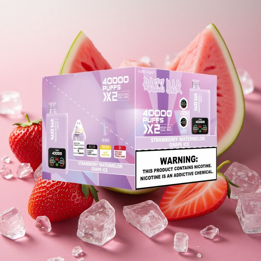 Razz Bar 40000 Puffs Power Screen Strawberry Watermelon Grape Ice
