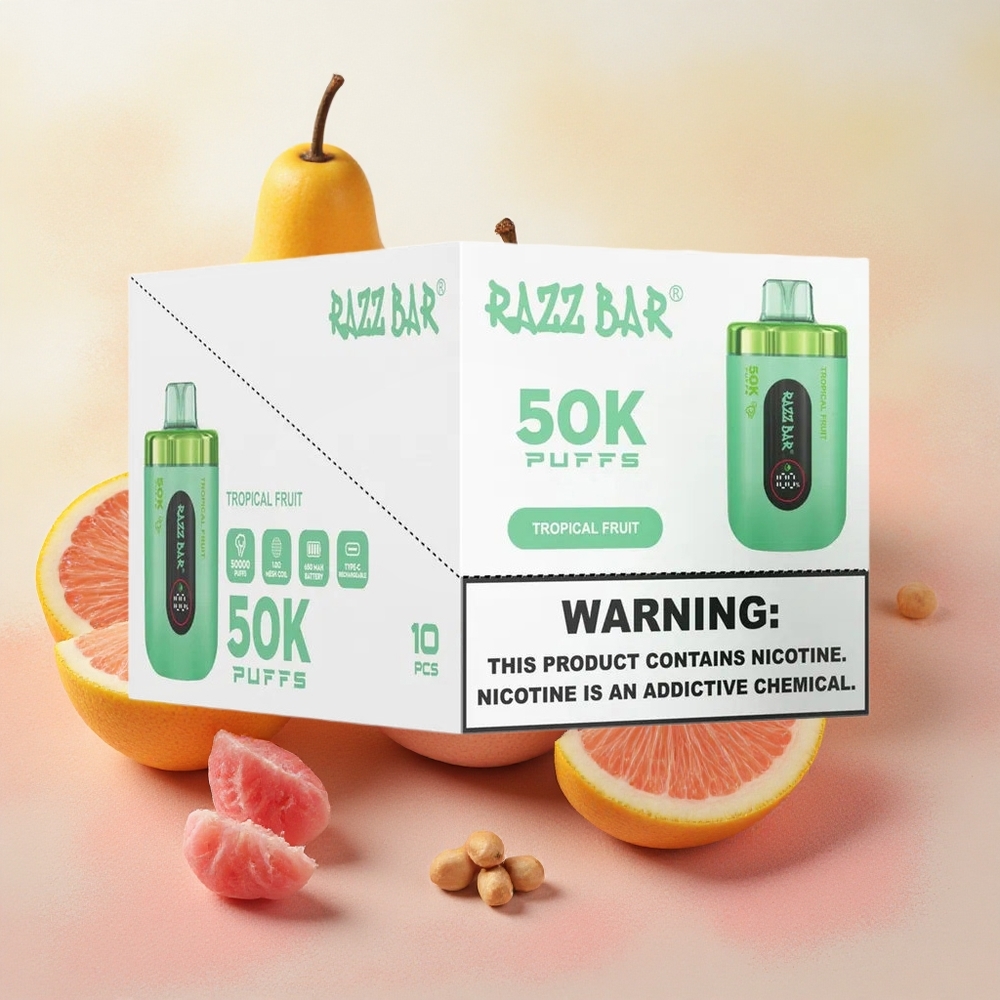 Razz Bar 50K Puffs 1.0 Ohm Mesh Coil Tropical Fruit