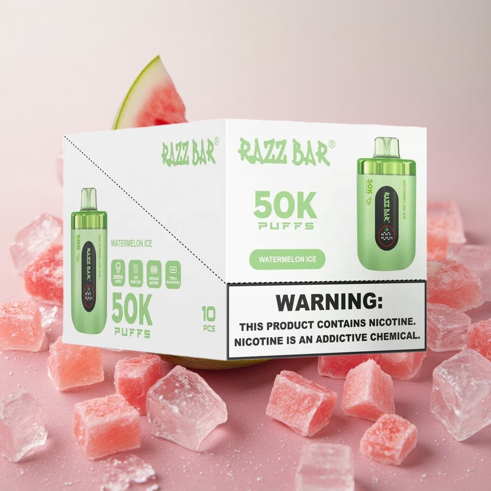 Razz Bar 50K Puffs 1.0 Ohm Mesh Coil Watermelon Ice