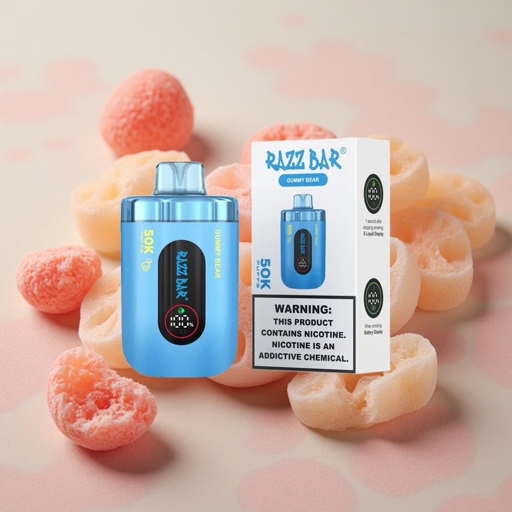 Razz Bar 50K Puffs 1.0 Ohm Mesh Gummy Bear