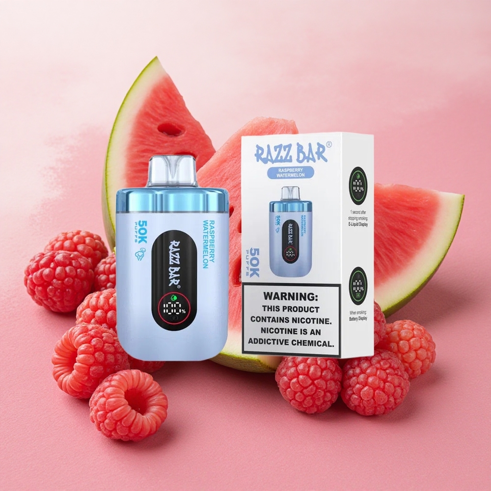 Razz Bar 50K Puffs 1.0 Ohm Mesh Raspberry Watermelon Disposable Vape